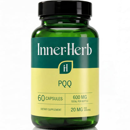 InnerHerb Pyrroloquinoline Quinone PQQ Daily Capsule - Supplement for Adults (60 Capsules, 30 Servings) (20mg Per Serving) - dailyvitalstore
