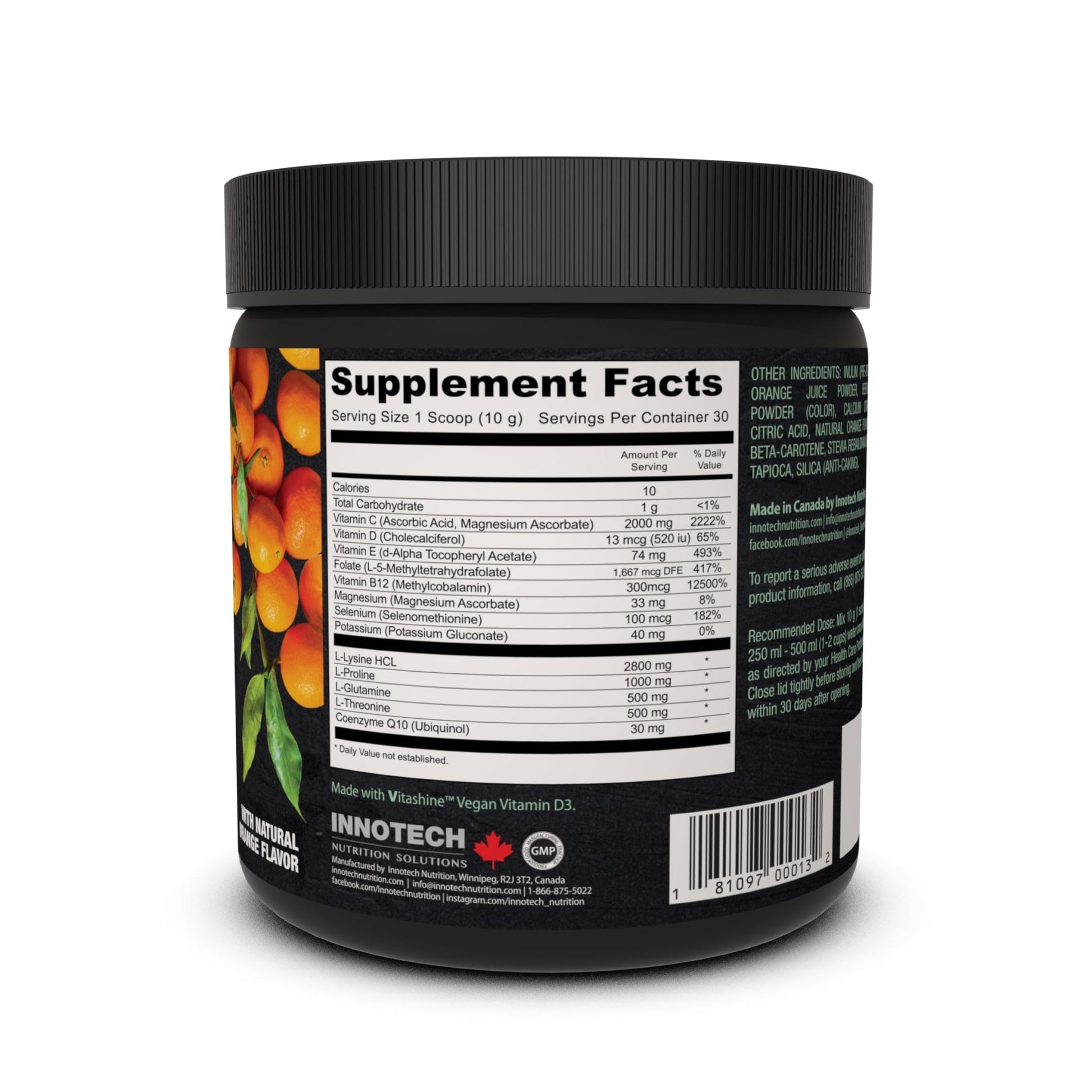 Innotech Nutrition CardioFlex Q10 Heart Health & Energy Support CoQ10 Amino Acids & Electrolytes Orange 360g - dailyvitalstore