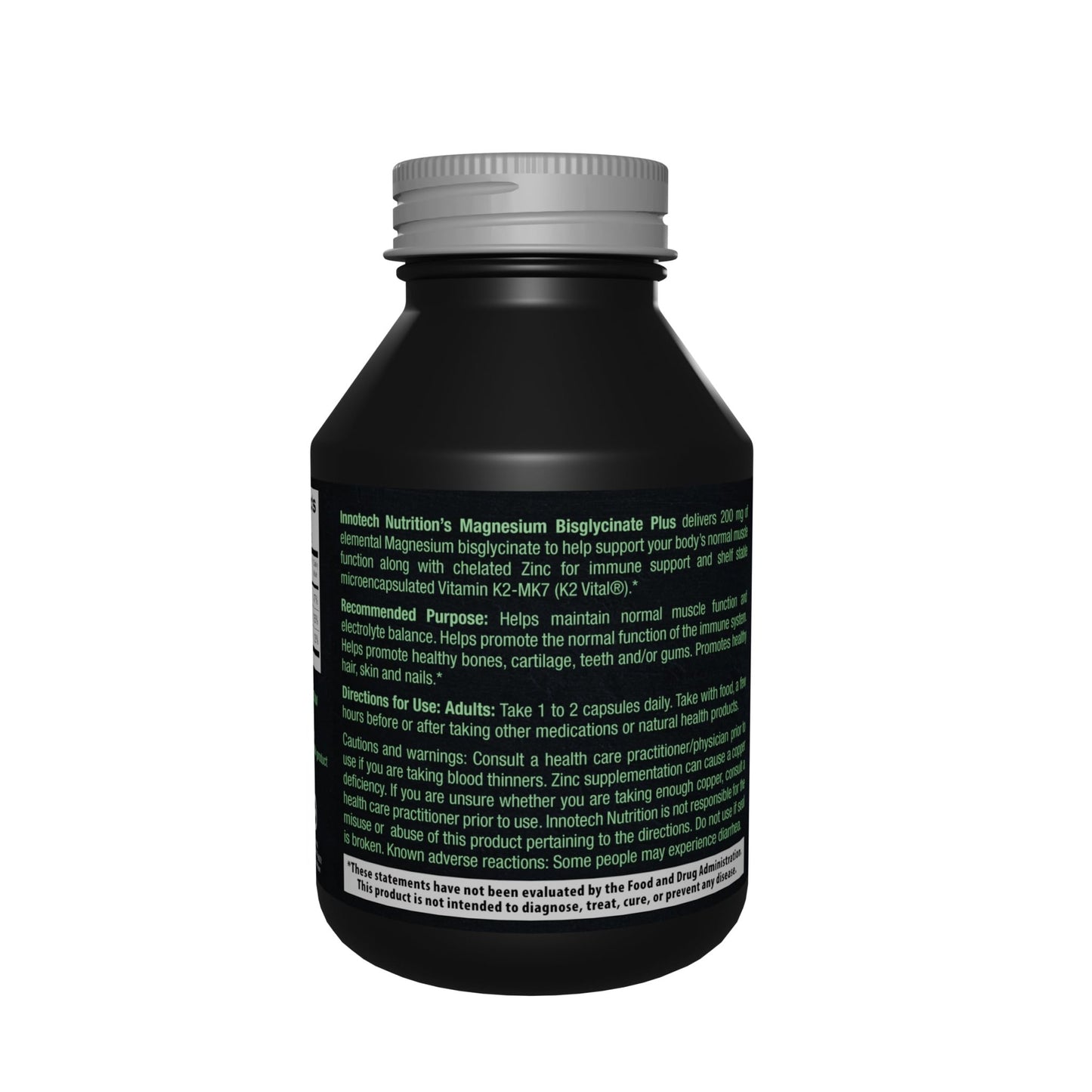 Innotech Nutrition Magnesium Plus Muscle Bone & Sleep Support Magnesium Bisglycinate Zinc & Vitamin K2 120 Vegan Capsules - dailyvitalstore