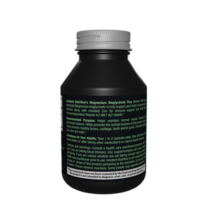 Innotech Nutrition Magnesium Plus Muscle Bone & Sleep Support Magnesium Bisglycinate Zinc & Vitamin K2 120 Vegan Capsules - dailyvitalstore