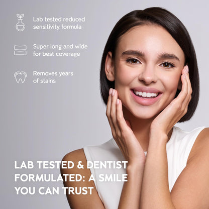 InoPro Natural Teeth Whitening Strips Kit 14 Treatments - Sensitive Teeth Whitener, Peroxide Free with Papain, Bromelain, Coconut Oil - dailyvitalstore