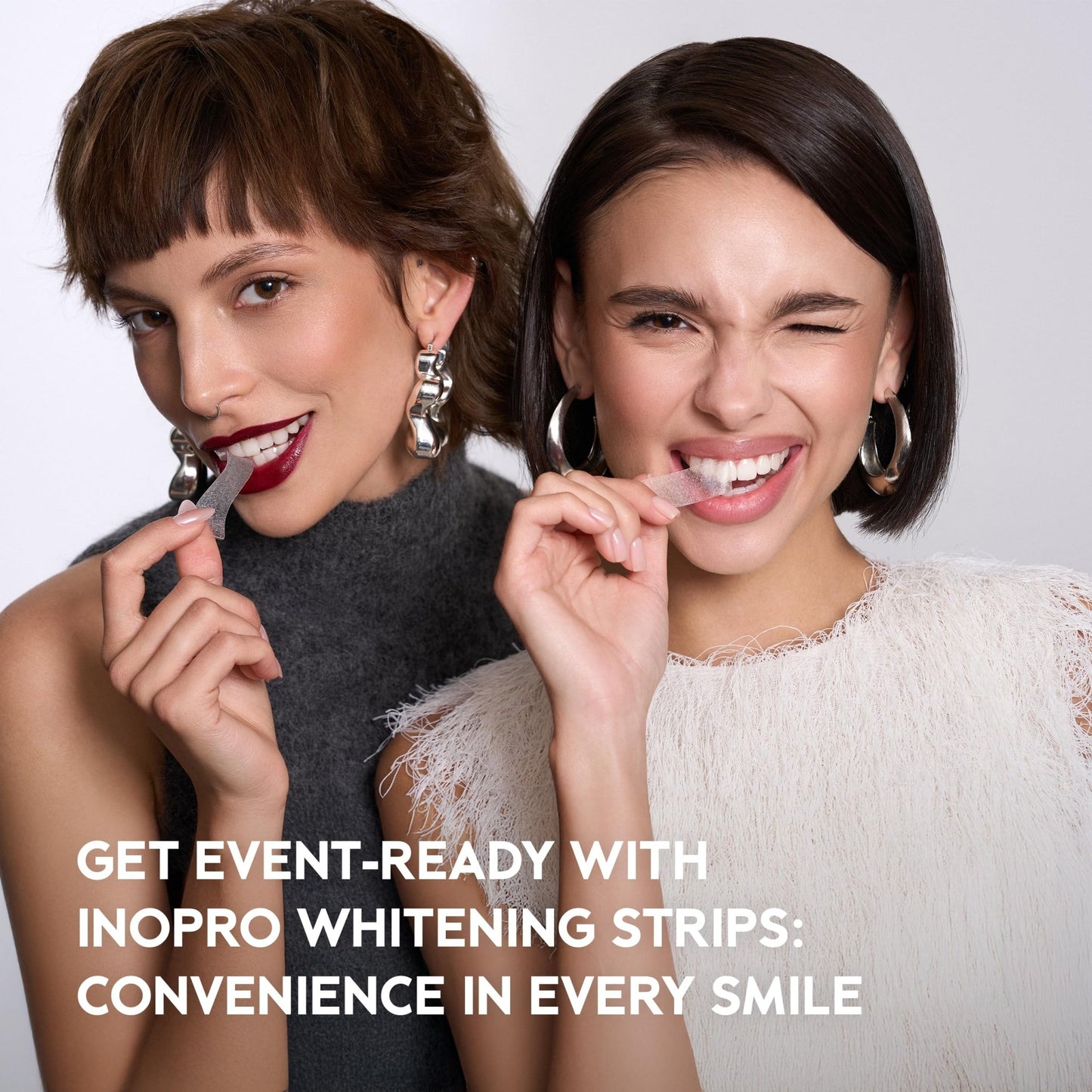 InoPro Natural Teeth Whitening Strips Kit 14 Treatments - Sensitive Teeth Whitener, Peroxide Free with Papain, Bromelain, Coconut Oil - dailyvitalstore