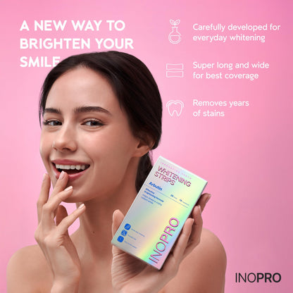 InoPro Teeth Whitening Strips 14 Treatments Kit - Enamel Safe Teeth Whitener, Peroxide-Free, Green White Strips - dailyvitalstore