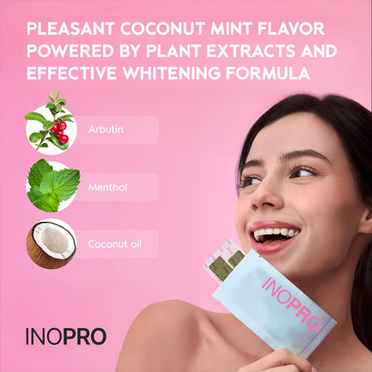 InoPro Teeth Whitening Strips 14 Treatments Kit - Enamel Safe Teeth Whitener, Peroxide-Free, Green White Strips - dailyvitalstore