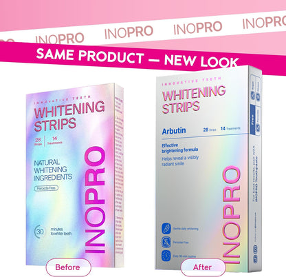 InoPro Teeth Whitening Strips 14 Treatments Kit - Enamel Safe Teeth Whitener, Peroxide-Free, Green White Strips - dailyvitalstore
