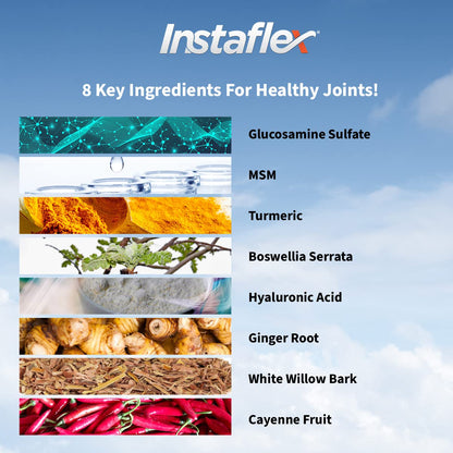 Instaflex Joint Support Supplement for Men and Women - Glucosamine, MSM, White Willow, Turmeric, Ginger, Cayenne, Hyaluronic Acid - 180 Capsules - dailyvitalstore
