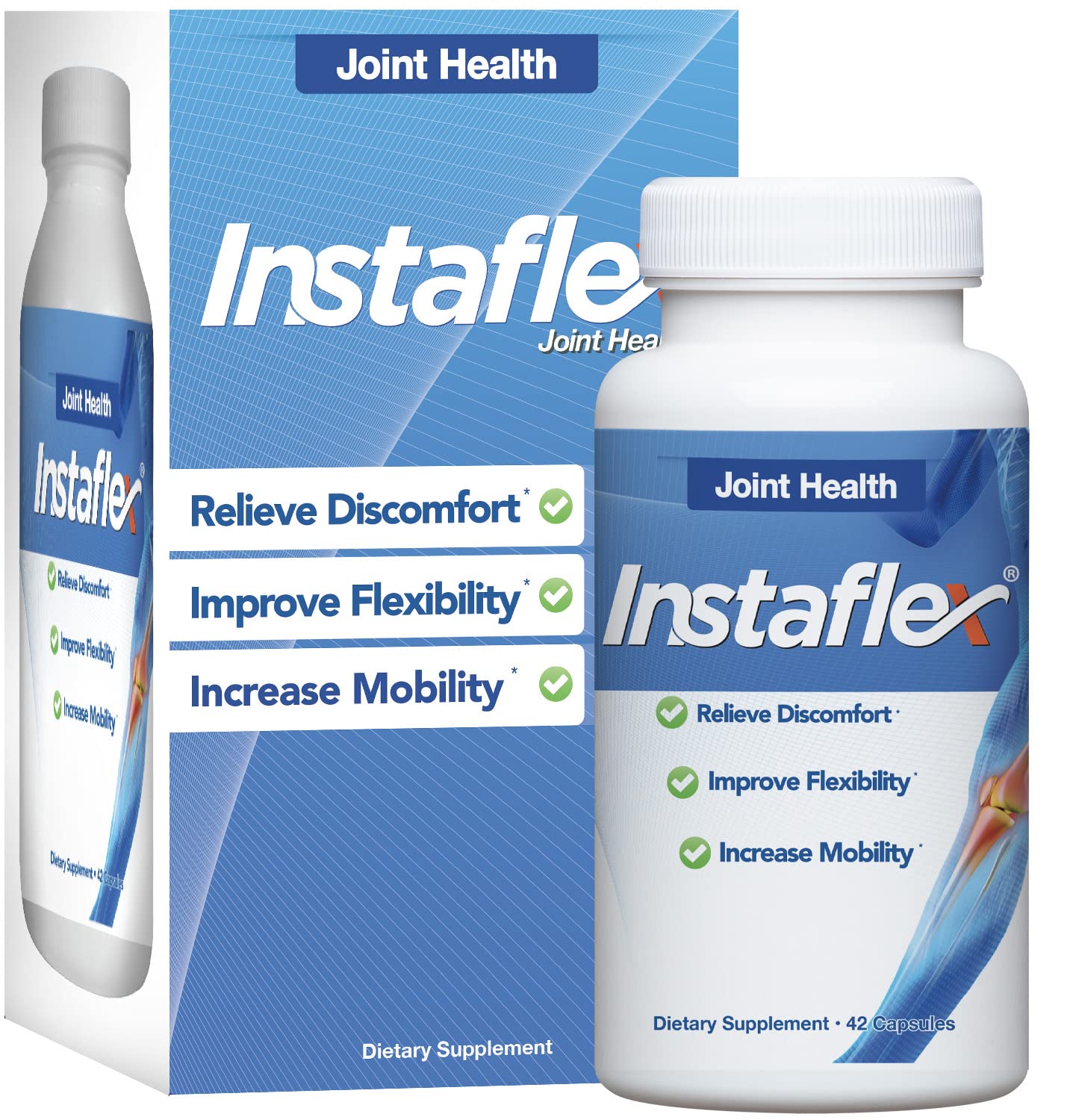 Instaflex Joint Support Supplement for Men and Women - Glucosamine, MSM, White Willow, Turmeric, Ginger, Cayenne, Hyaluronic Acid - 42 Capsules - dailyvitalstore