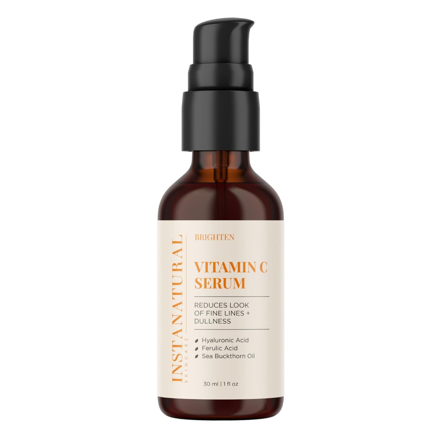 InstaNatural Vitamin C Face Serum, Brightens, Hydrates and Reduces Signs of Aging, with Vitamin C, Hyaluronic and Ferulic Acid, 1 FL Oz - dailyvitalstore