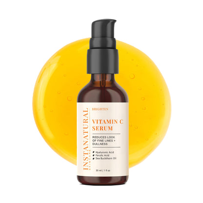 InstaNatural Vitamin C Face Serum, Brightens, Hydrates and Reduces Signs of Aging, with Vitamin C, Hyaluronic and Ferulic Acid, 1 FL Oz - dailyvitalstore