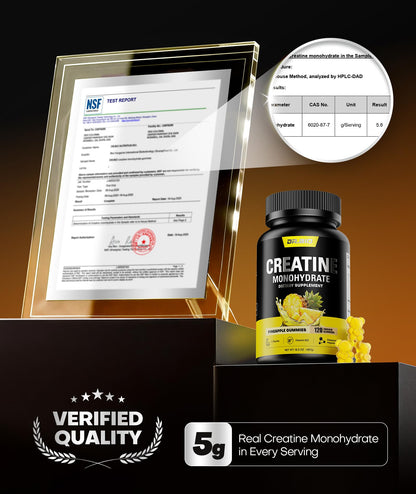 Instant Boost Creatine Monohydrate Gummies, Complex Formula with Real 5000mg Creatine, L-Taurine, B12, Mg & K, Pre-Workout Creatine for Women & Men to Support Energy - dailyvitalstore