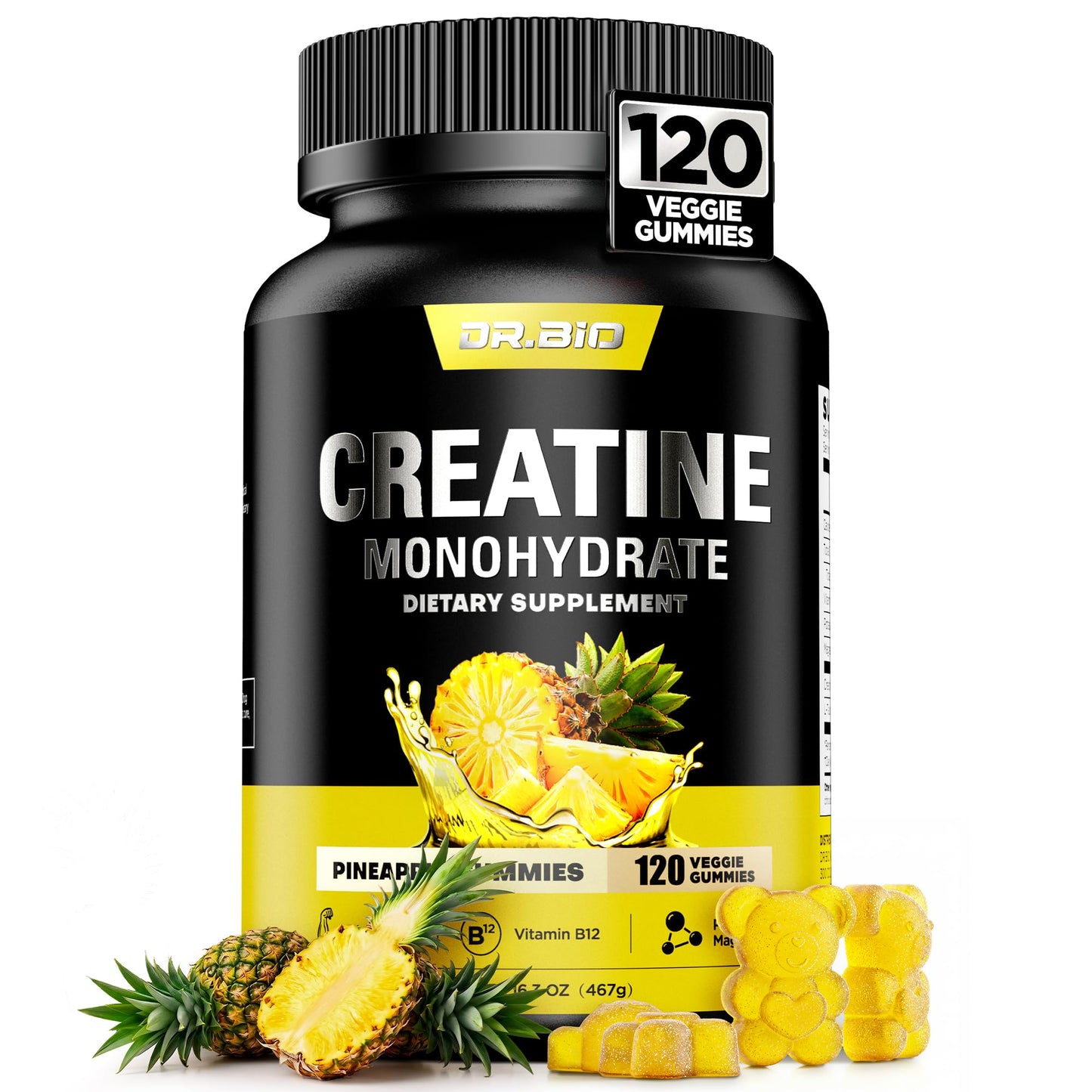 Instant Boost Creatine Monohydrate Gummies, Complex Formula with Real 5000mg Creatine, L-Taurine, B12, Mg & K, Pre-Workout Creatine for Women & Men to Support Energy - dailyvitalstore