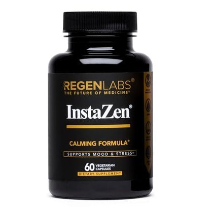 InstaZen Natural Stress Relief Supplement Mood Support | Doctor Formulated Herbal Calm Formula with DHHB, Safranal Extract, L-Theanine, Lemon Balm | Stress Support - 60 Capsules Regen Labs - dailyvitalstore