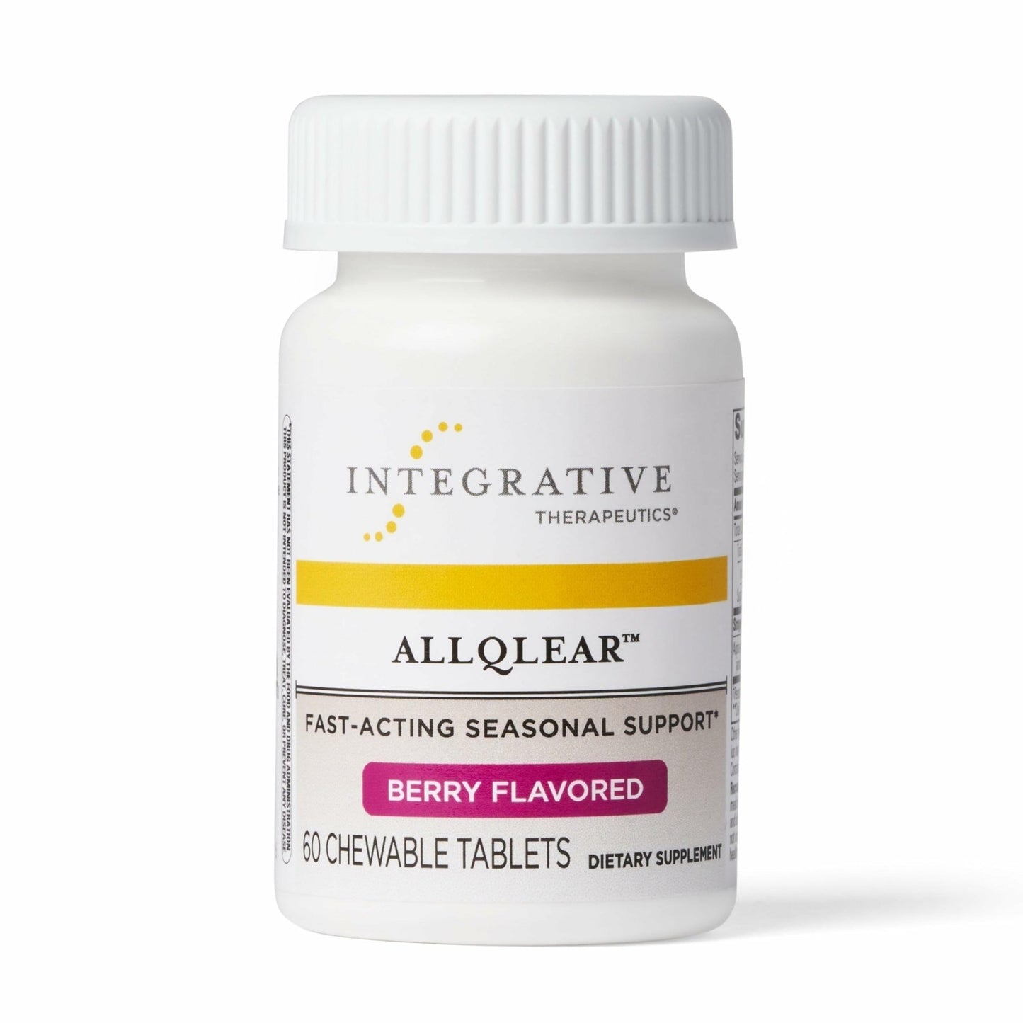 Integrative Therapeutics AllQlear - Seasonal Supplement for Immune Support *- Quail Egg Powder Blend - Dairy-Free - Berry Flavored, 60 Chewable Tablets (30 Servings) - dailyvitalstore