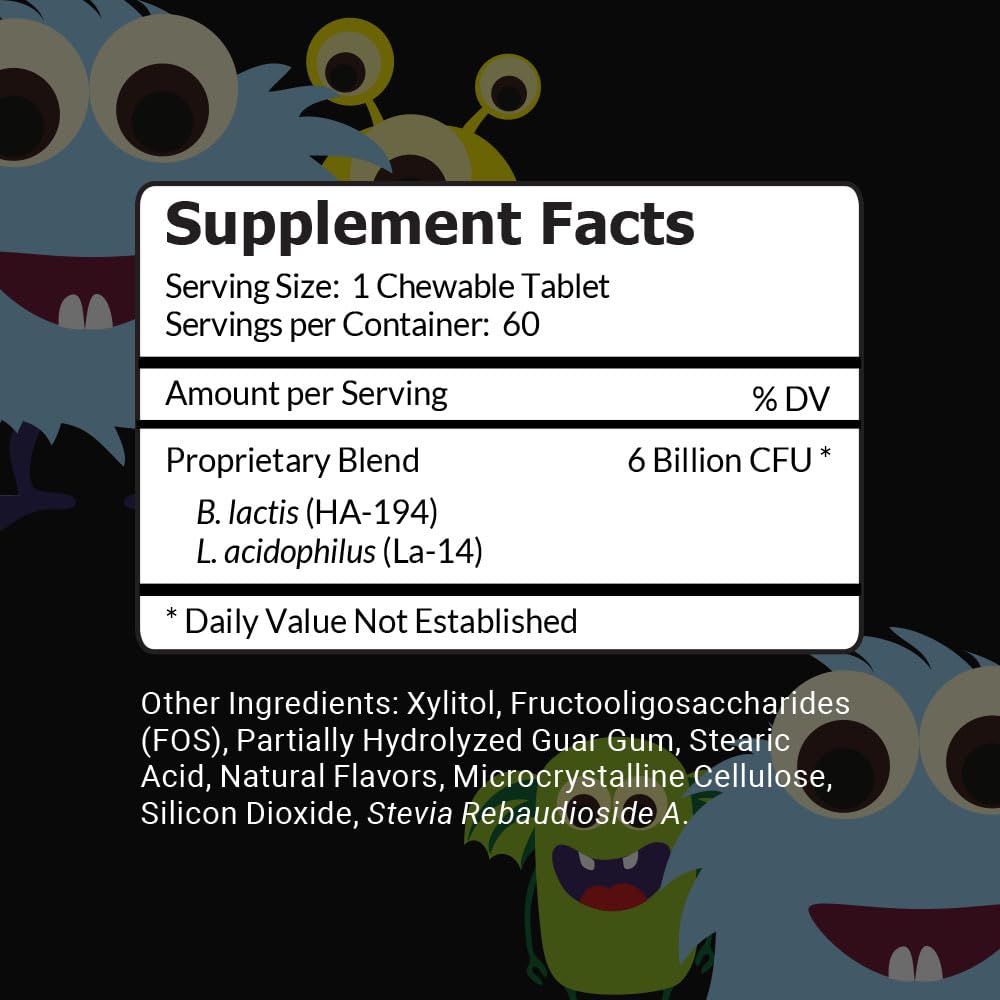 Intelligent Labs Kids/Children Probiotics 6 Billion CFU with Prebiotics, PHGG & FOS, Once-Daily Chewable, Great Taste, 10x Effectiveness - dailyvitalstore