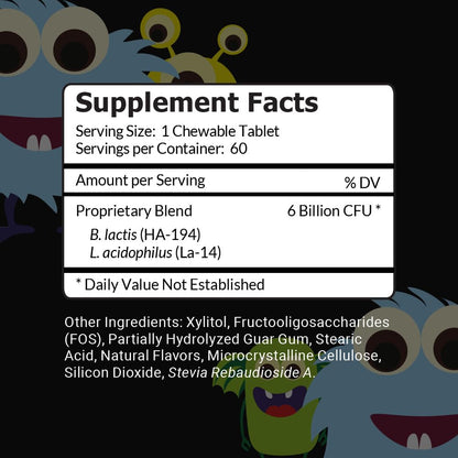 Intelligent Labs Kids/Children Probiotics 6 Billion CFU with Prebiotics, PHGG & FOS, Once-Daily Chewable, Great Taste, 10x Effectiveness - dailyvitalstore