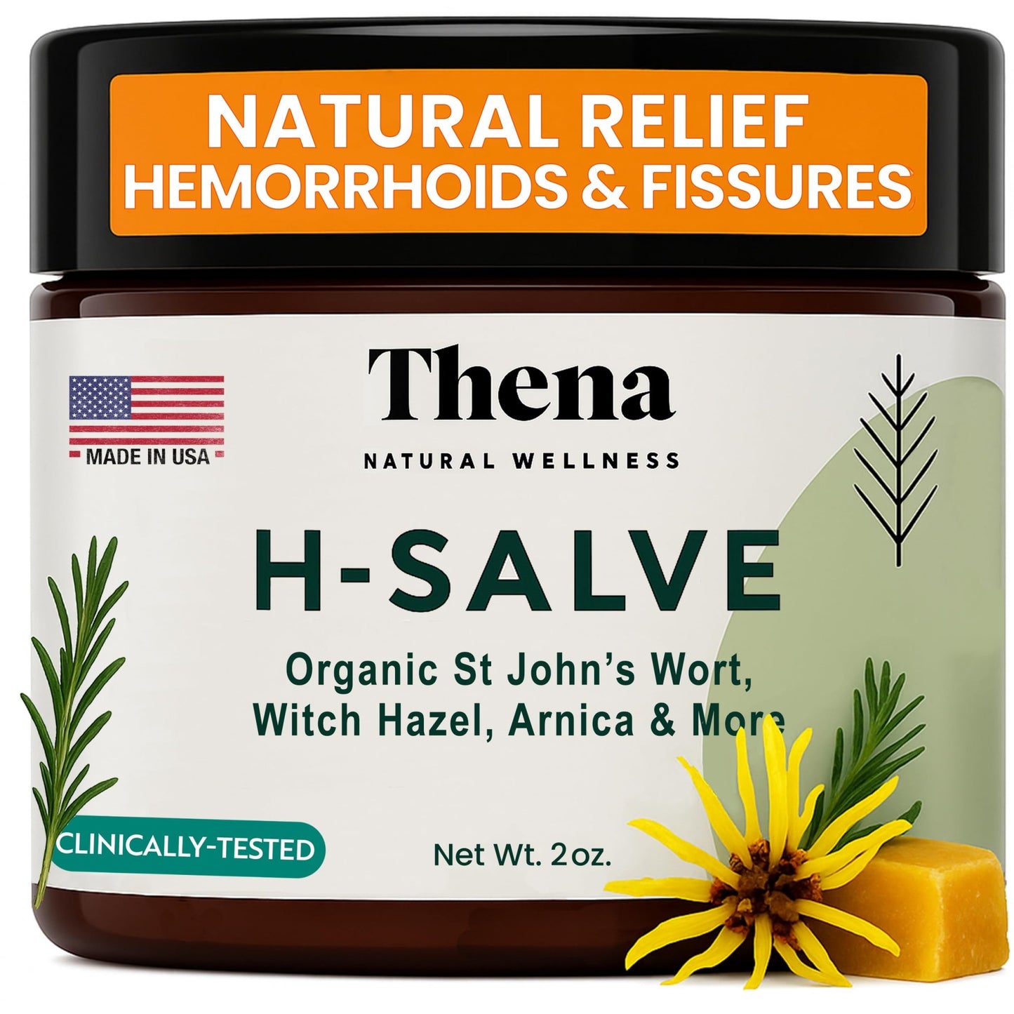 Intense Hemorrhoid Treatment Natural Hemorrhoid Relief Cream, Max Strength Herbal Anal Fissure Relief Ointment with Organic Witch Hazel for Postpartum Piles, Best with Thena Sitz Bath Soak Women Men - dailyvitalstore