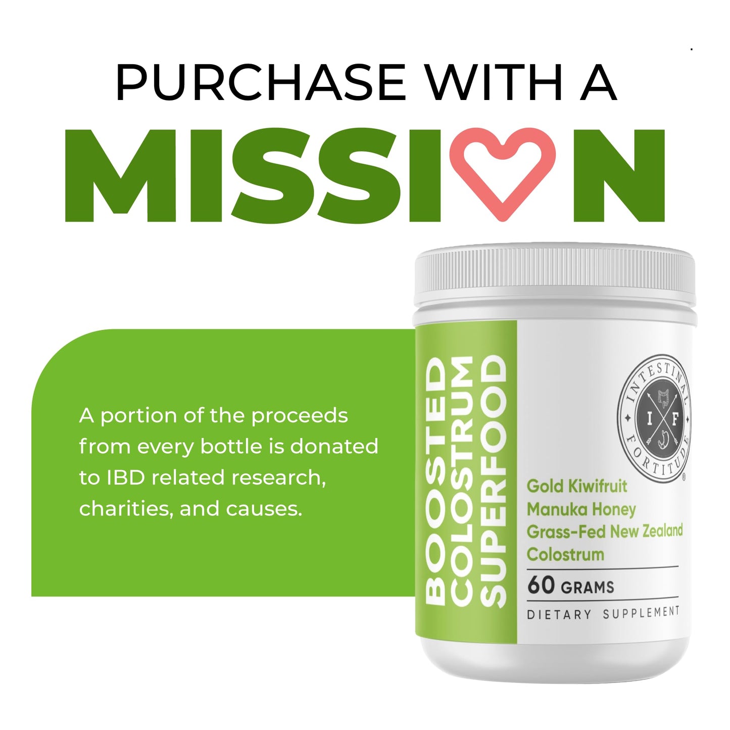 Intestinal Fortitude Boosted Colostrum Superfood Dietary Supplement: Grass-Fed New Zealand Bovine Colostrum, Gold Kiwifruit, Manuka Honey, for Digestion, Immune System, and Gut Health (60 Grams) - dailyvitalstore