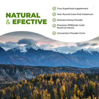 Intestinal Fortitude Boosted Colostrum Superfood Dietary Supplement: Grass-Fed New Zealand Bovine Colostrum, Gold Kiwifruit, Manuka Honey, for Digestion, Immune System, and Gut Health (60 Grams) - dailyvitalstore