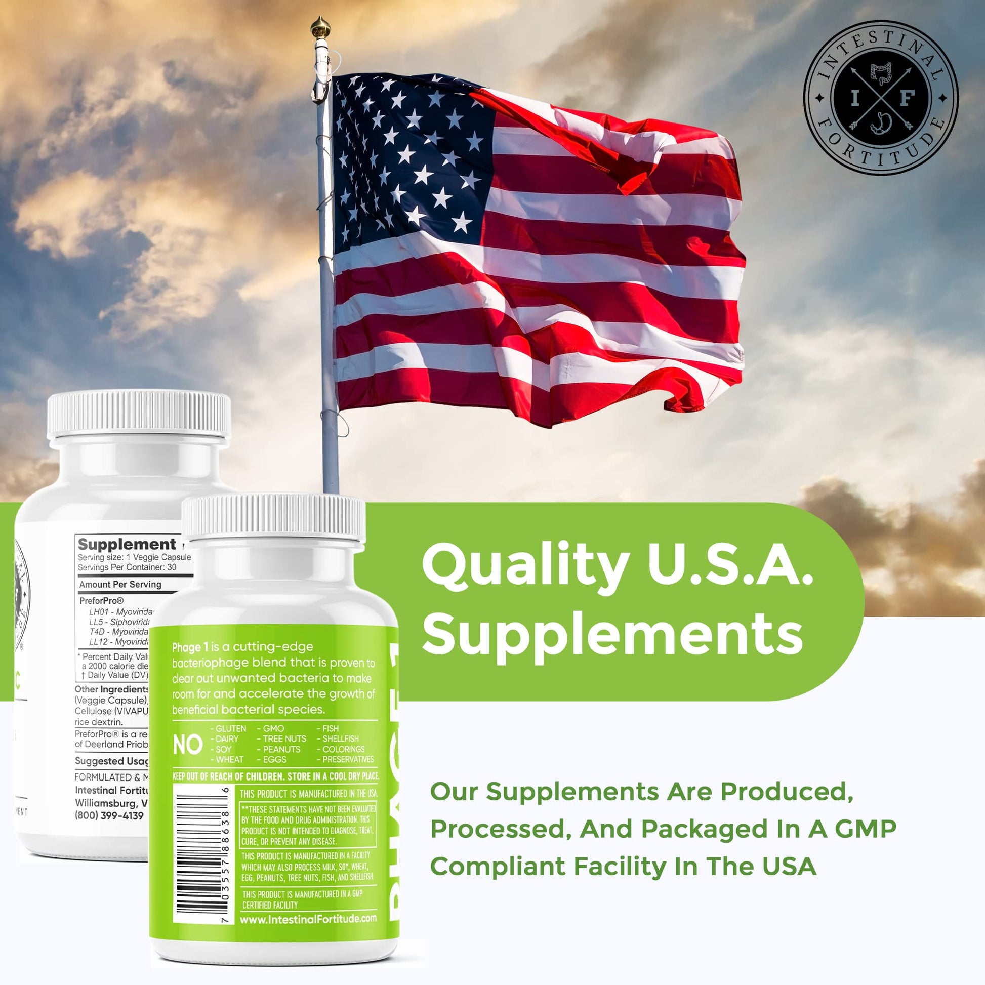 Intestinal Fortitude Phage 1 - Ultimate Gut Health Supplement, Total Restore Intestinal Defense, Patented Bacteriophage Blend for Gut Support, Digestive & Immune System Health, Destroy Bad Bacteria - dailyvitalstore