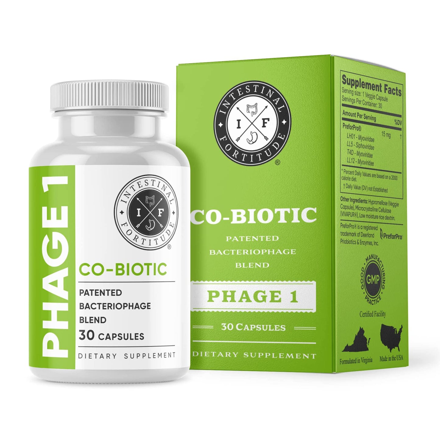 Intestinal Fortitude Phage 1 - Ultimate Gut Health Supplement, Total Restore Intestinal Defense, Patented Bacteriophage Blend for Gut Support, Digestive & Immune System Health, Destroy Bad Bacteria - dailyvitalstore