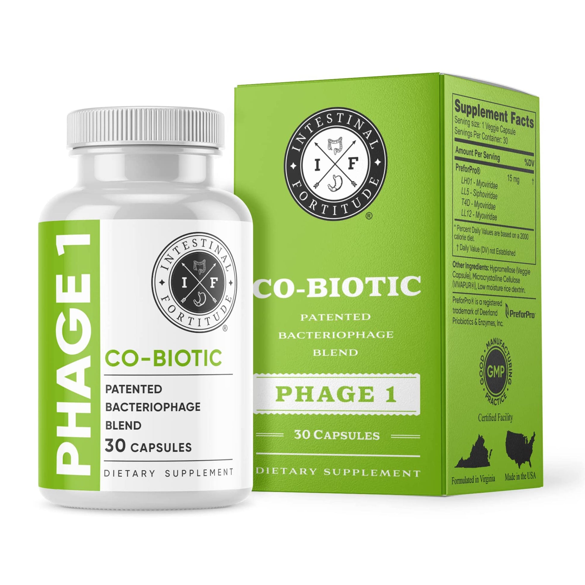 Intestinal Fortitude Phage 1 - Ultimate Gut Health Supplement, Total Restore Intestinal Defense, Patented Bacteriophage Blend for Gut Support, Digestive & Immune System Health, Destroy Bad Bacteria - dailyvitalstore
