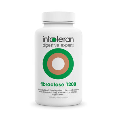 Intoleran Fibractase 1200 Digestive Enzymes - 108 Capsules | Supplement for Fructans & Galactans Intolerance | Helps Digest Carbohydrates; Grains, Legumes - dailyvitalstore