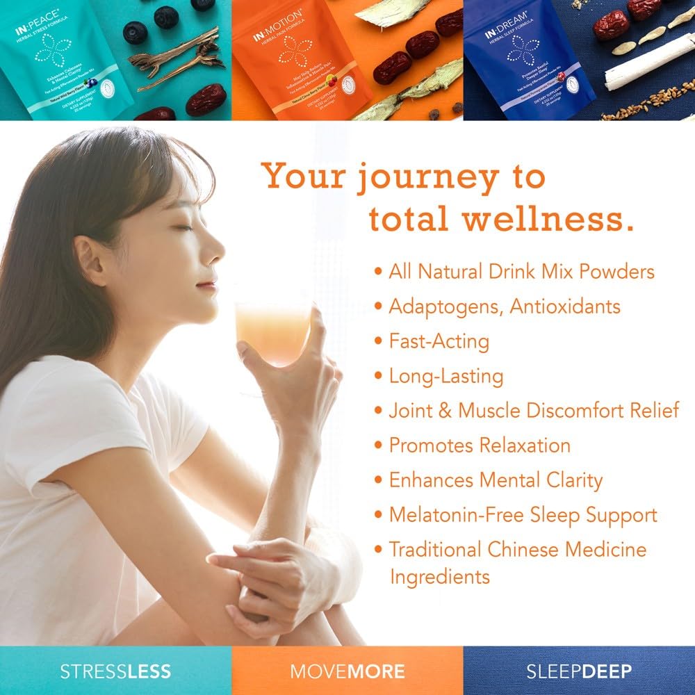 in:TotalWellness - in:Motion Natural Herbal Formula, 20 Serving Pouch, Corydalis, Tumeric, Ginger + 9 More ADAPTOGEN Herbs, Citrus Berry Flavor, 1 Count - dailyvitalstore
