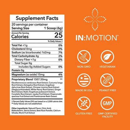 in:TotalWellness - in:Motion Natural Herbal Formula, 20 Serving Pouch, Corydalis, Tumeric, Ginger + 9 More ADAPTOGEN Herbs, Citrus Berry Flavor, 1 Count - dailyvitalstore