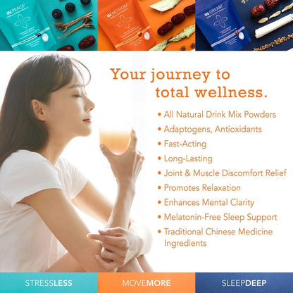 In:TotalWellness IN:Peace Herbal Calming Formula. 20 Serving Pouch, Wild Berry Flavor. 9 Herb Antioxidant + Adaptogen Blend. Clinically Proven Ingredients. Crafted by a Licensed Herbalist - dailyvitalstore