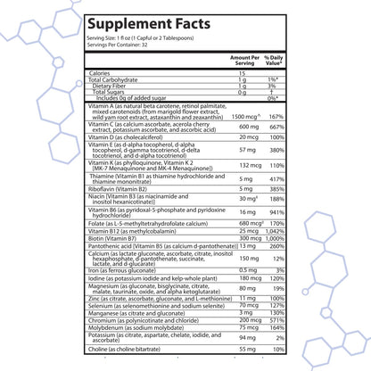 intraMAX Drucker Labs Organic Sugar-Free All-in-One Performance Liquid Multivitamin for Men & Women | Non-GMO, Gluten & Dairy Free | with Magnesium, Zinc, Vitamins D, C & E | 32 oz - dailyvitalstore
