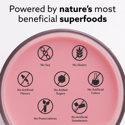 INVIGOR8 Superfood Grass Fed Whey Protein Isolate Shake Natural Strawberry Gluten-Free and Non GMO Meal Replacement with Probiotics and Omega 3 (645g) - dailyvitalstore