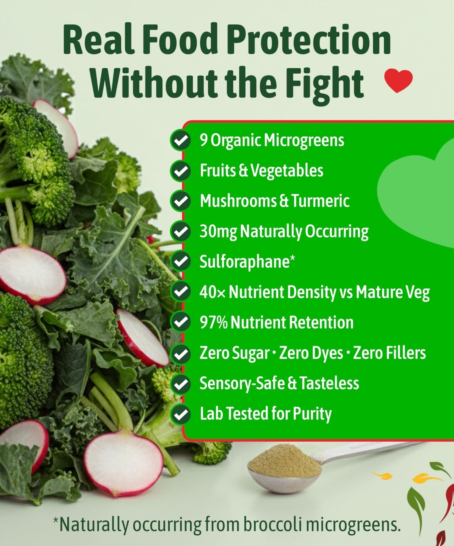 InviNutri Superfood Powder for Sensory & Picky Eaters. A TINY scoop- 40x Nutrient-Rich, 30mg Sulforaphane for Detox. Organic Microgreens, Fruits & Veggies - Blends Invisibly into Most Meals - 24 serv. - dailyvitalstore