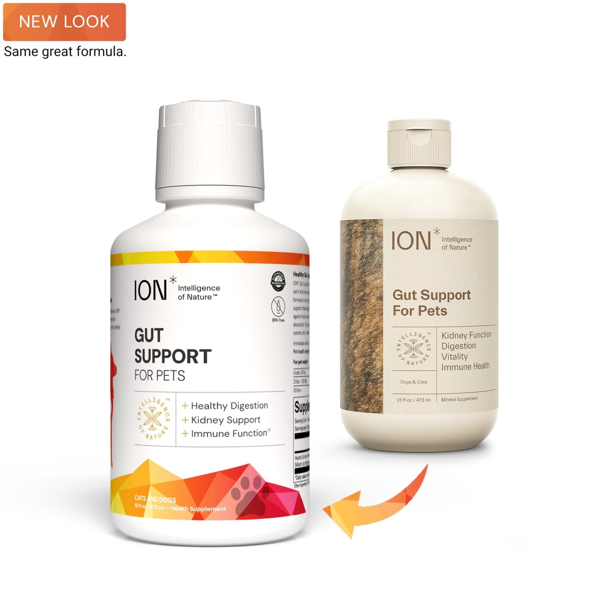 ION* Intelligence of Nature Gut Support For Pets - Liquid Probiotics Drops Alternative for Dogs & Cats, Digestive Health for Puppies, Skin & Hair Health - 16 fl oz (Pack of 1) - dailyvitalstore