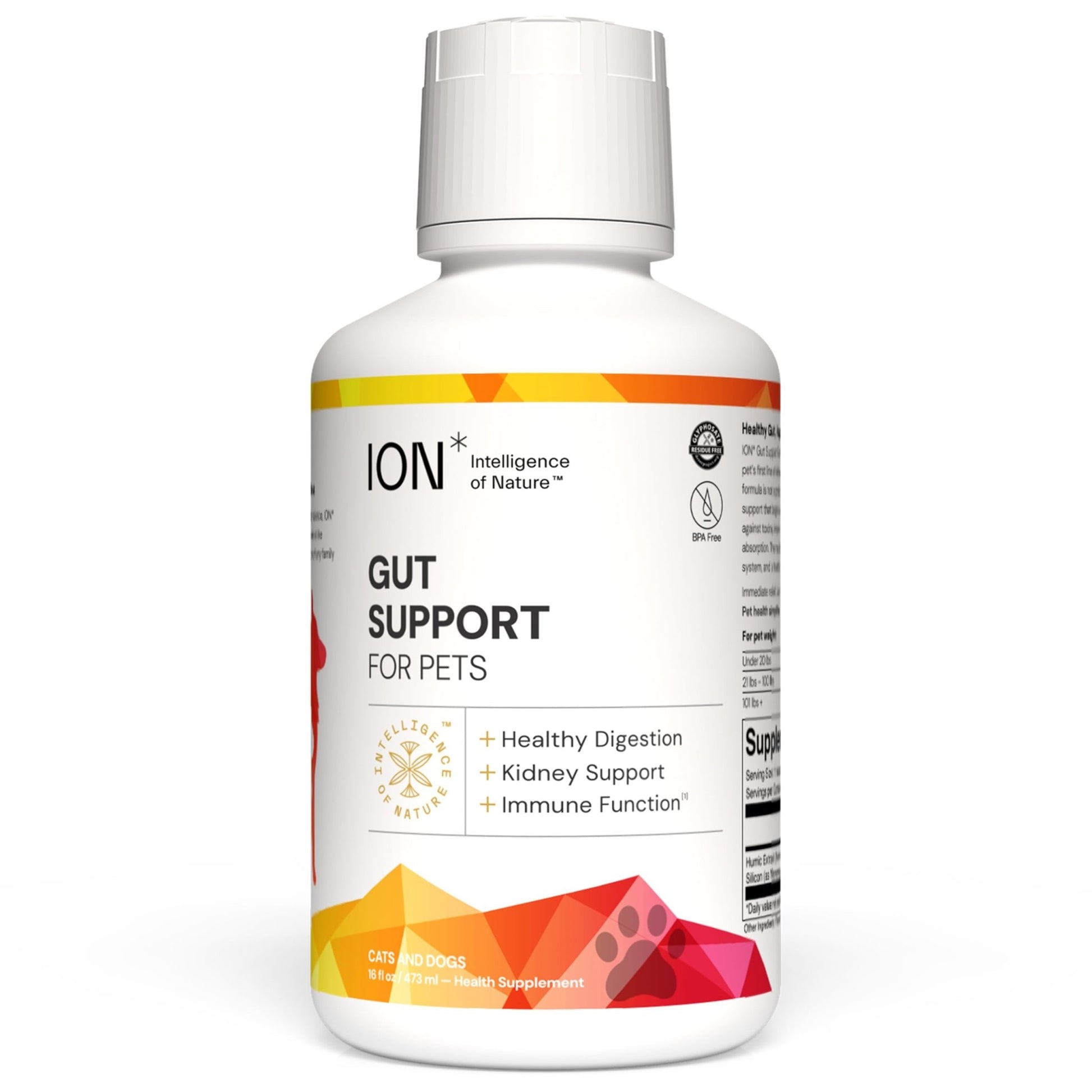 ION* Intelligence of Nature Gut Support For Pets - Liquid Probiotics Drops Alternative for Dogs & Cats, Digestive Health for Puppies, Skin & Hair Health - 16 fl oz (Pack of 1) - dailyvitalstore