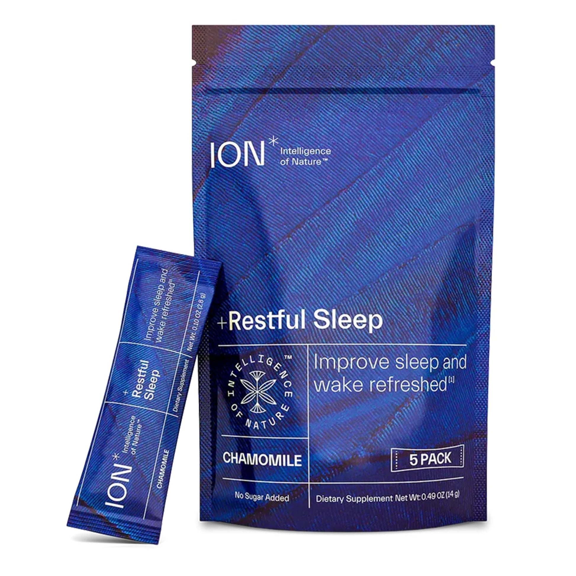 ION* Intelligence of Nature Restful Sleep - Ashwagandha Calm Sleep Aid Powder Drink Mix for Restful Night with Magnesium and L Theanine for Women and Men - 5 Packets - dailyvitalstore