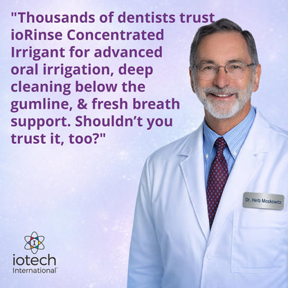 ioRinse Concentrated Irrigant with Active Molecular Iodine, Alcohol-Free Dental Irrigant, for use with Waterpik Water Flossers - dailyvitalstore