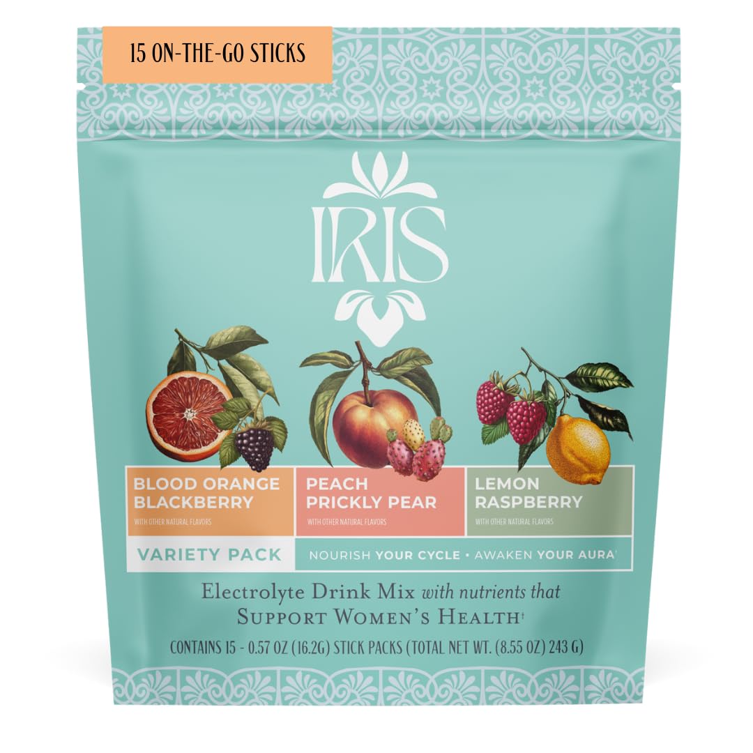 Iris Women’s Hormonal Health Daily Electrolyte Drink Mix | High Fiber, Essential B Vitamins for Mood Support | 40:1 Myo & D‑Chiro Inositol | Variety Pack, - dailyvitalstore