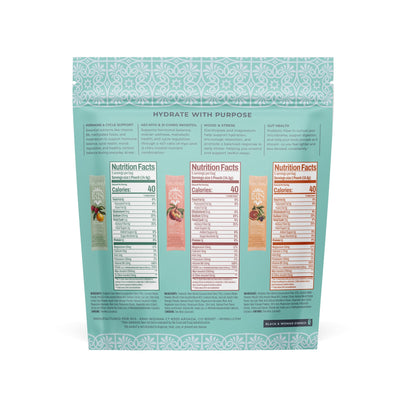 Iris Women’s Hormonal Health Daily Electrolyte Drink Mix | High Fiber, Essential B Vitamins for Mood Support | 40:1 Myo & D‑Chiro Inositol | Variety Pack, - dailyvitalstore