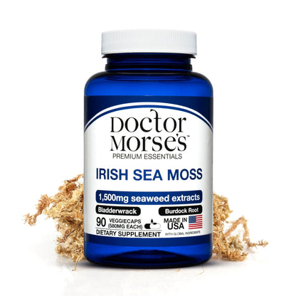 Irish Sea Moss Advanced Supplement Capsules 1500mg, Ultra Potent Seamoss Advanced with Bladderwrack & Burdock Root, Made in FDA-Registered, NSF-Certified Facility, Overall Health Support, 90 Capsules - dailyvitalstore