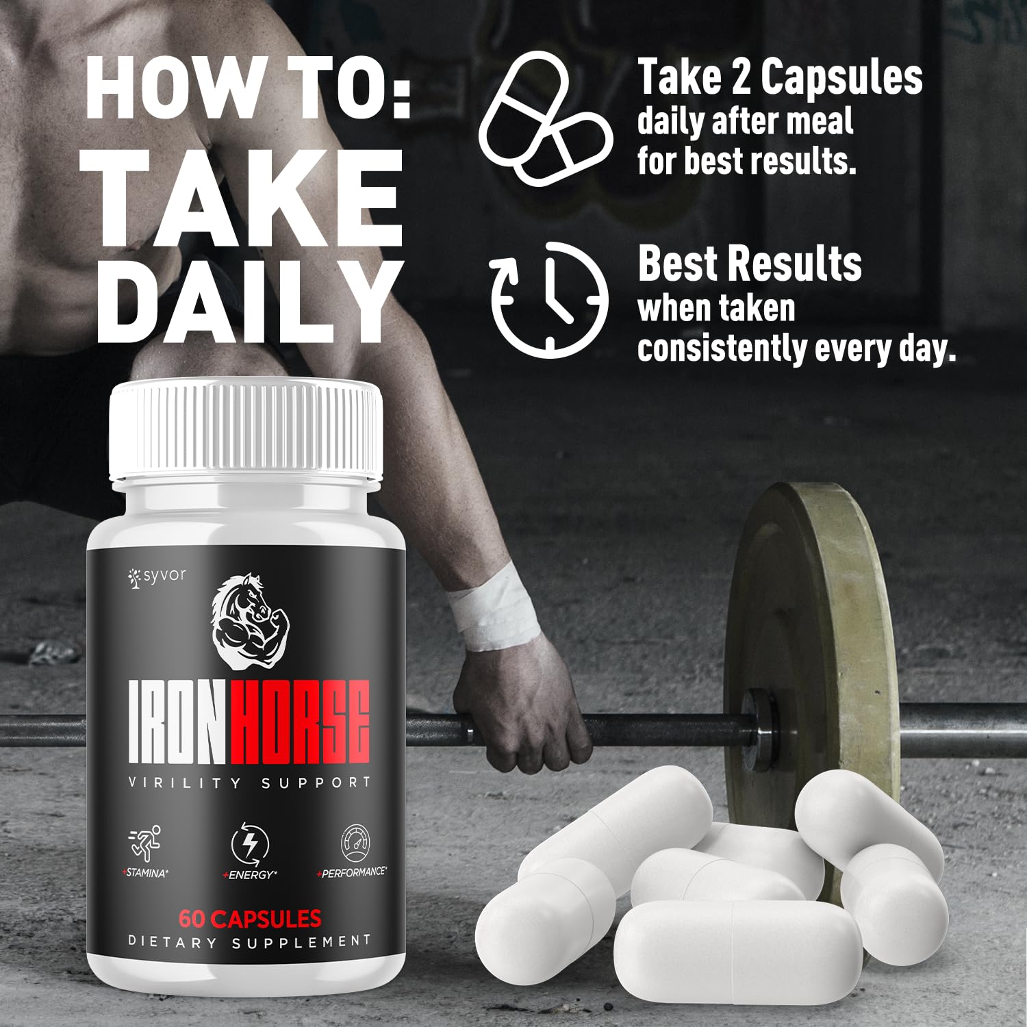 Iron Horse Supplement Pills, Official Iron Horse Pills for Men with All Natural Ingredients, Advanced IronHorse Capsules Designed to Support Health and Wellness with Premium Vitamins (60 Capsules) - dailyvitalstore