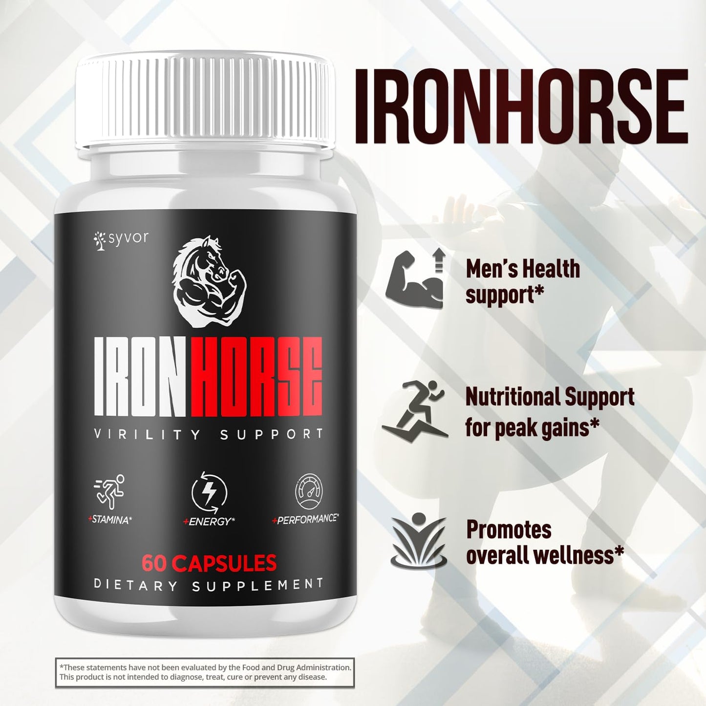 Iron Horse Supplement Pills, Official Iron Horse Pills for Men with All Natural Ingredients, Advanced IronHorse Capsules Designed to Support Health and Wellness with Premium Vitamins (60 Capsules) - dailyvitalstore