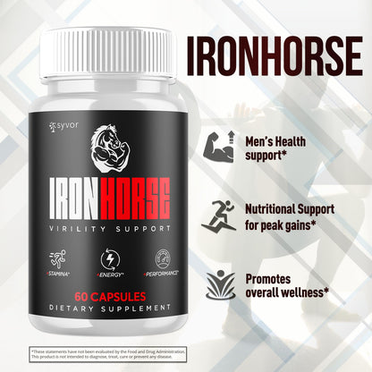 Iron Horse Supplement Pills, Official Iron Horse Pills for Men with All Natural Ingredients, Advanced IronHorse Capsules Designed to Support Health and Wellness with Premium Vitamins (60 Capsules) - dailyvitalstore