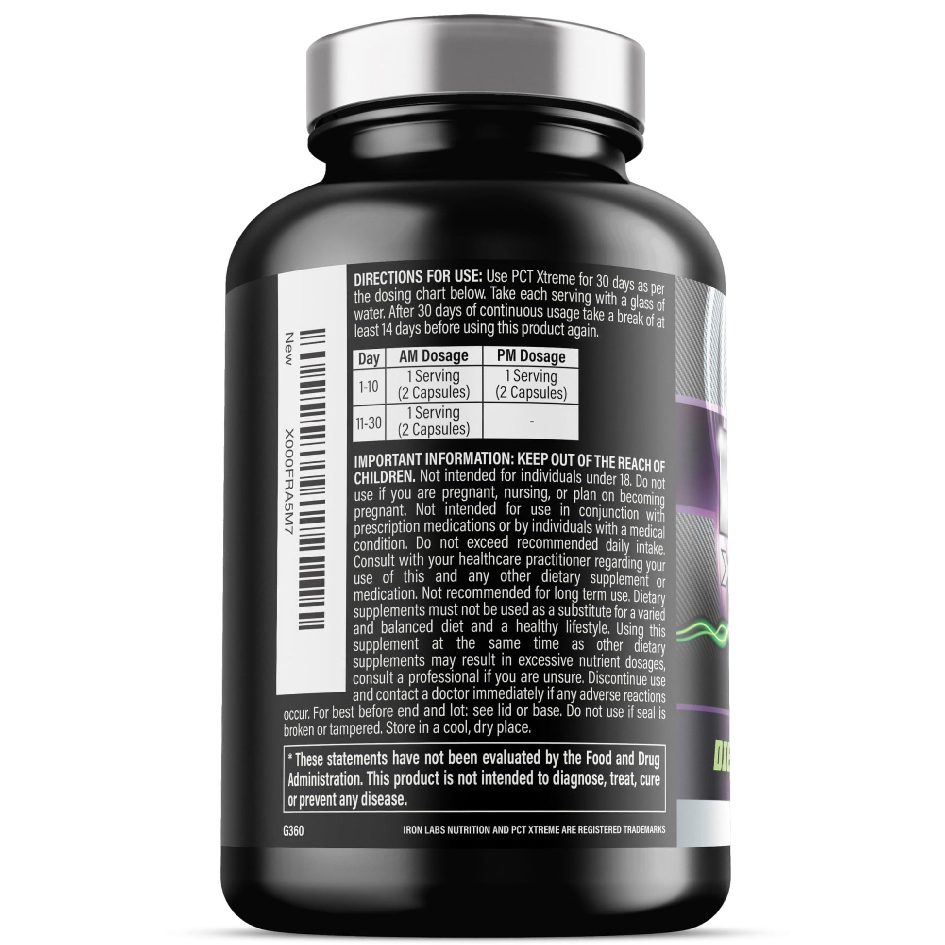 Iron Labs Nutrition PCT Xtreme - PCT Supplement for Men - 30 Day Course - Post Cycle Support Booster (80 Capsules) - dailyvitalstore