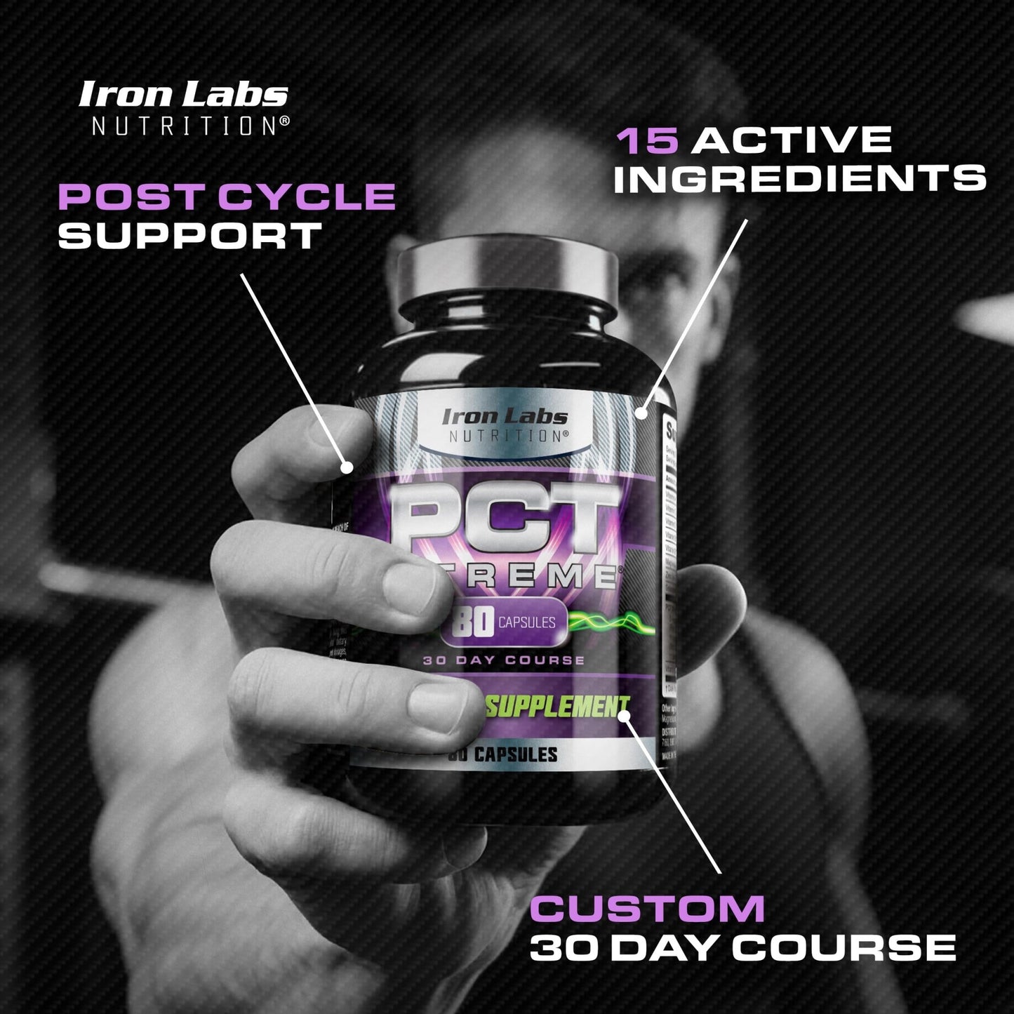 Iron Labs Nutrition PCT Xtreme - PCT Supplement for Men - 30 Day Course - Post Cycle Support Booster (80 Capsules) - dailyvitalstore