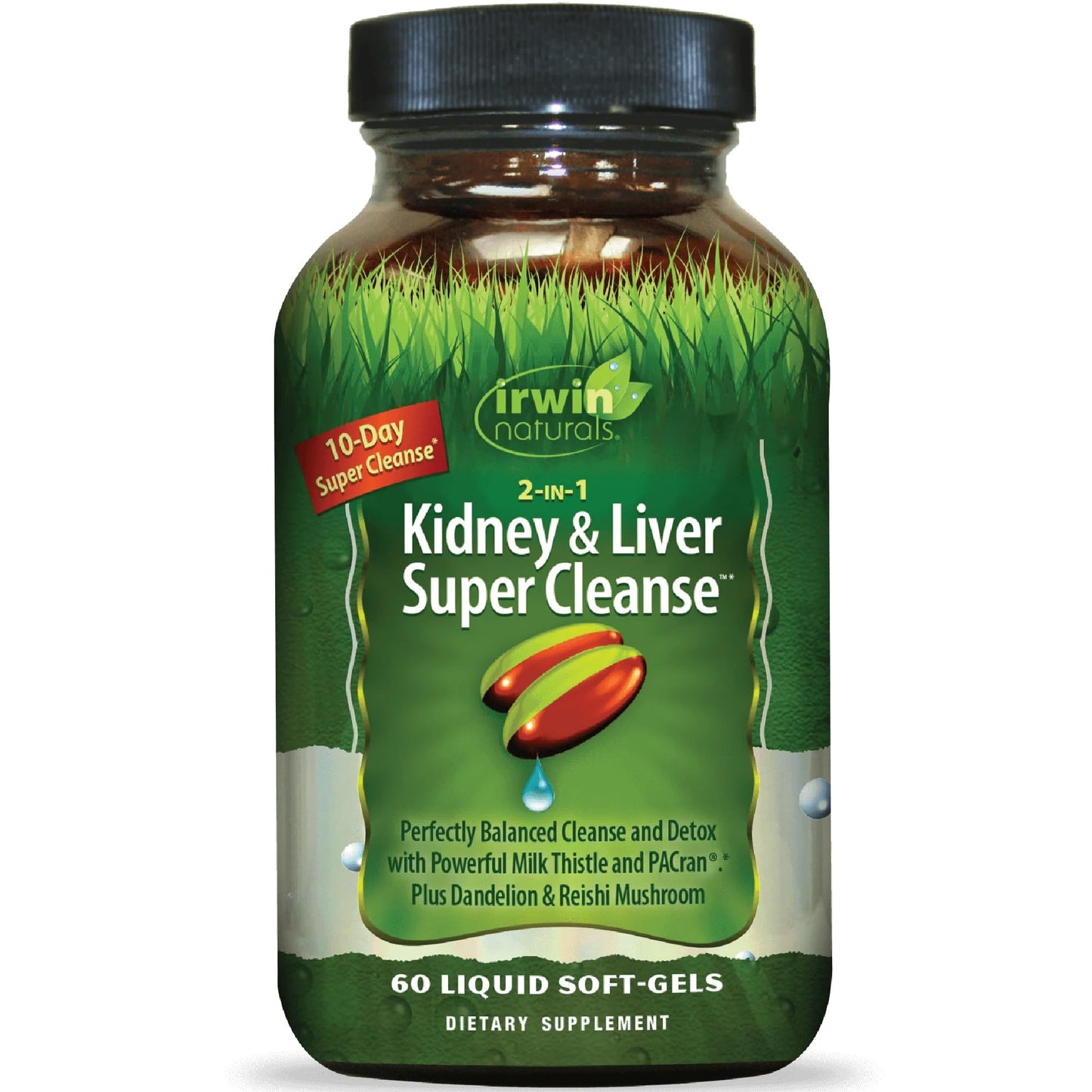 Irwin Naturals 2-in-1 Kidney & Liver Super Cleanse (10-Day) - Balanced Liver Detox & Kidney Cleanse - Milk Thistle Dandelion Root & Reishi Mushroom - dailyvitalstore