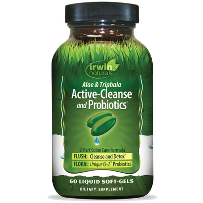 Irwin Naturals Aloe & Triphala Active Cleanse + Probiotics - 60 Liquid Softgels - Natural Digestive Support - Gentle, Effective Detox - dailyvitalstore