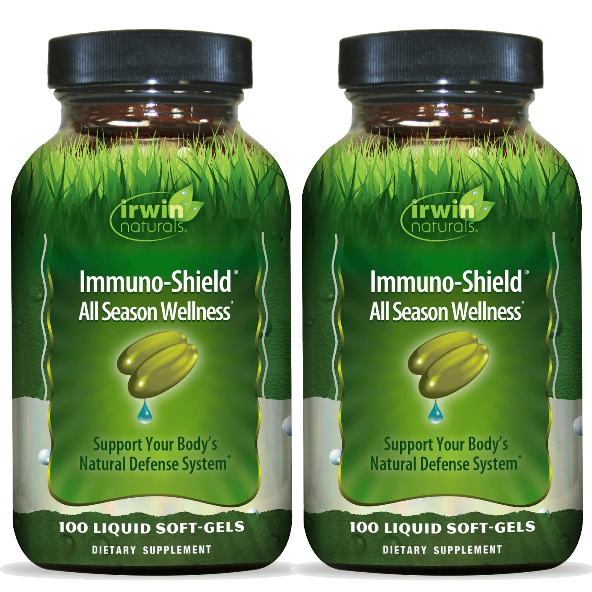 Irwin Naturals Immuno-Shield All Season Wellness for Body's Natural Defense System - 100 Liquid Softgels (2 Pack) - dailyvitalstore