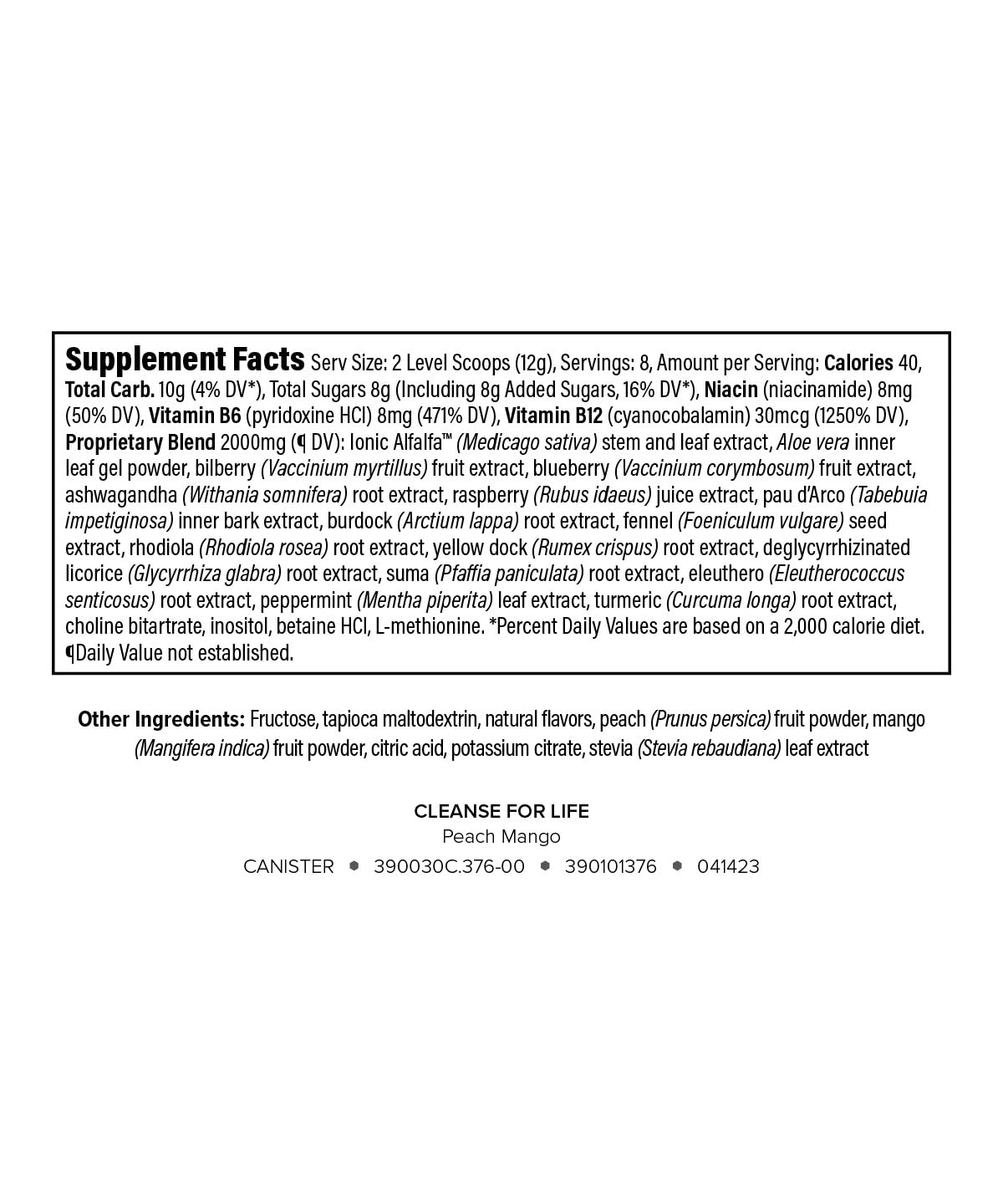 Isagenix Cleanse for Life - Powder Supplement for Cleanse Drink with No Laxatives or Diuretics - Support Metabolism with Vitamin B12 & Niacin - dailyvitalstore