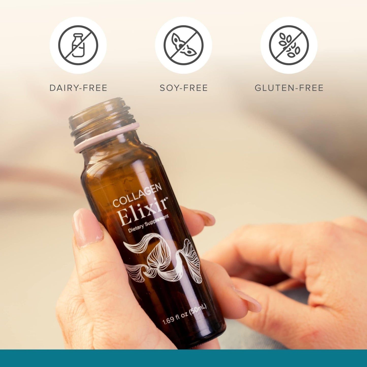 Isagenix Collagen Elixir - Drink with Marine Collagen Peptides - Support a Youthful Appearance with Vitamin C, Zinc & Biotin - 10 Bottles (1 Box) - dailyvitalstore