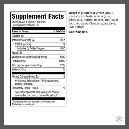 Isagenix Collagen Elixir - Drink with Marine Collagen Peptides - Support a Youthful Appearance with Vitamin C, Zinc & Biotin - 10 Bottles (1 Box) - dailyvitalstore
